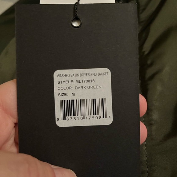NWT Members Only Olive Green Silk Jacket - Picture 2 of 3